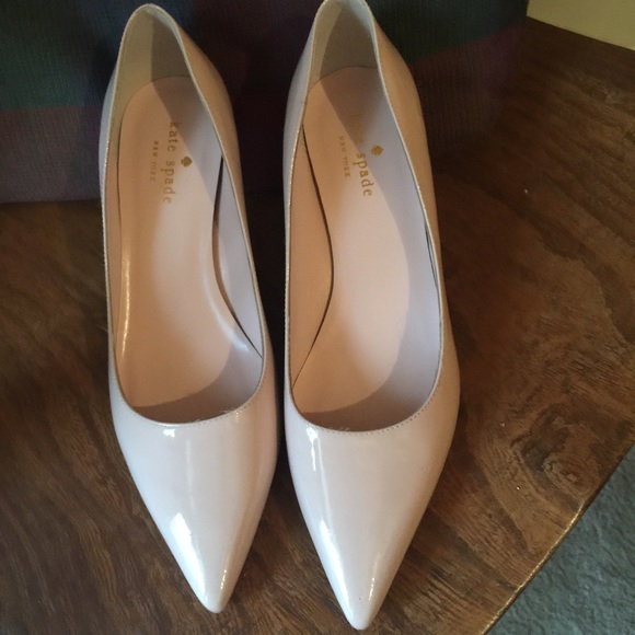 Kate Spade nude/pink kitten heel pumps