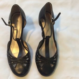 Black Leather Sandal Wedges By Naturalizer