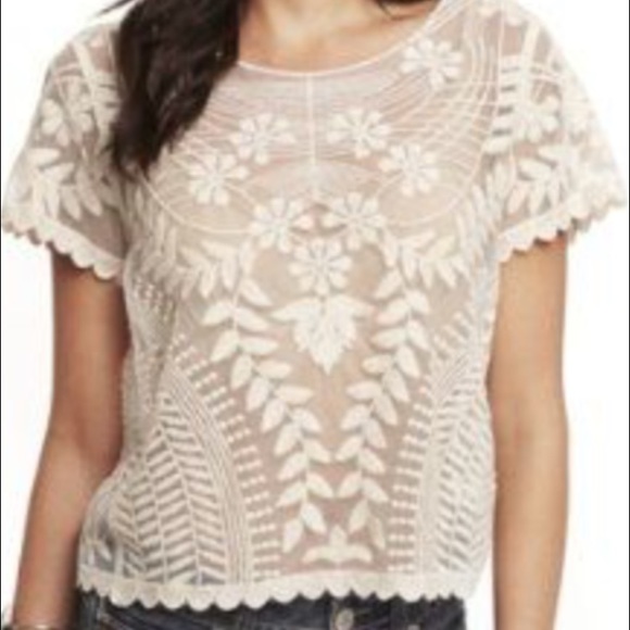 Short Sleeve Barque Lace Tee