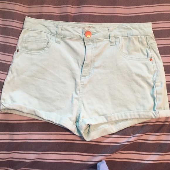 Mint high rise shorts