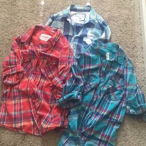Bundle of three Somoma Plaid Button up shirts