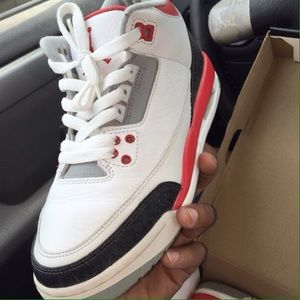 Air Jordan 3s "White Crimson"