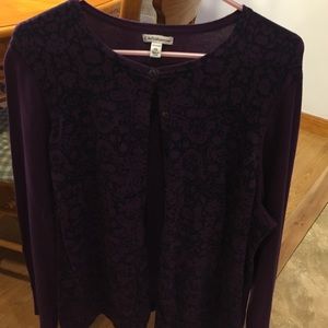 Purple Button Up Cardigan Sweater