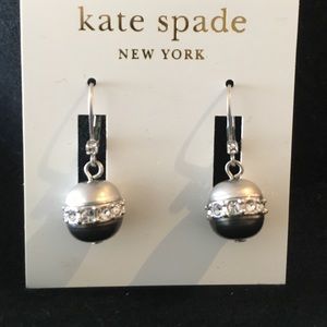 KATE SPADE earrings - silver/black with rhinestone