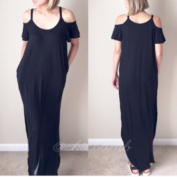 Summer best black cutout shoulder maxi dress - Picture 2 of 2