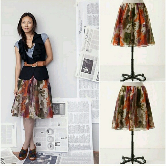 Silk water color skirt