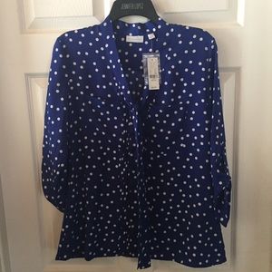 Pretty blue polka dot blouse