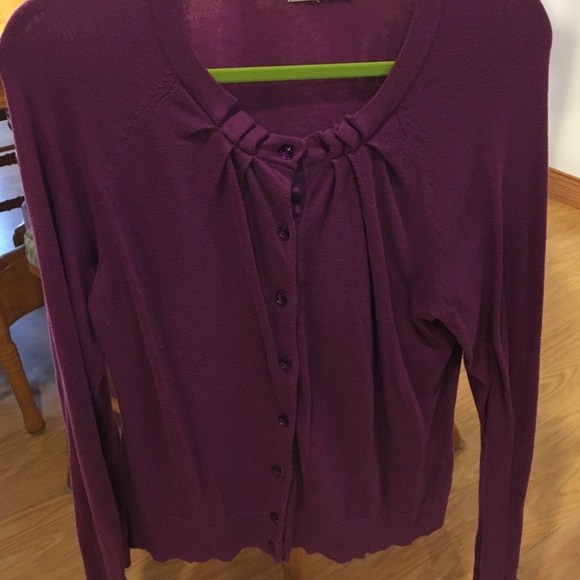 Purple Cardigan with Jeweled Buttons