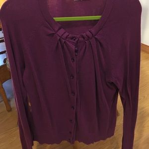 Purple Cardigan with Jeweled Buttons
