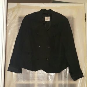 Black blazer style pea coat