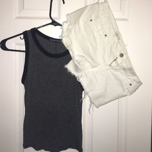Black and gray stripped shirt