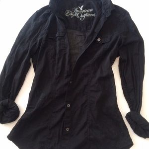 American Outfitters Black Button Down