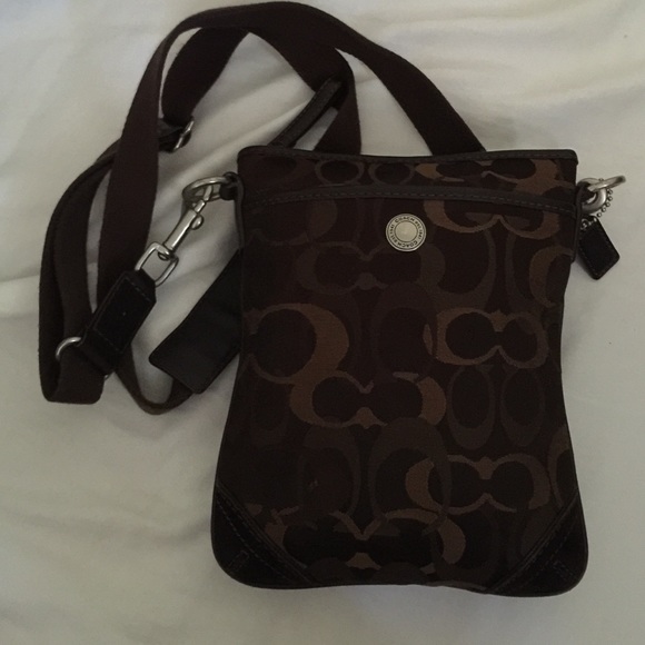 Classic Coach chocolate brown combo cross body
