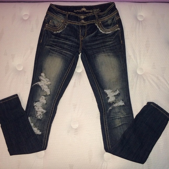 Dark Wash Distressed Jeans