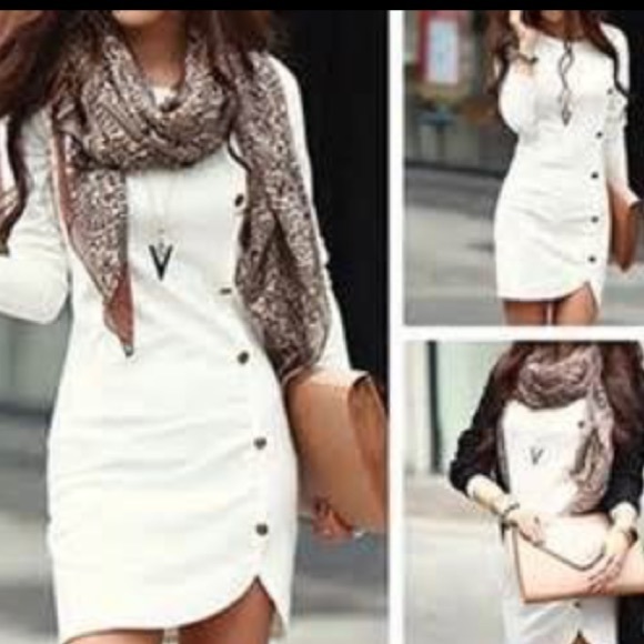 Winter white body con dress