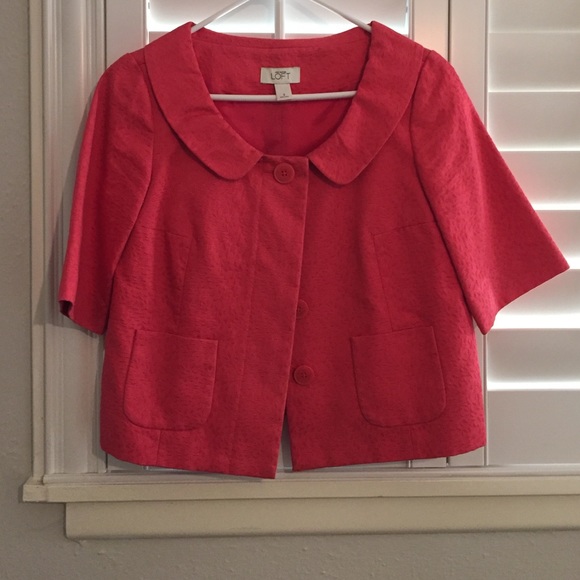 Pink LOFT crop blazer/jacket