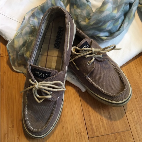 Grey Corduroy Sperrys