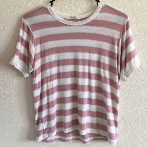 John galt pink and white tee