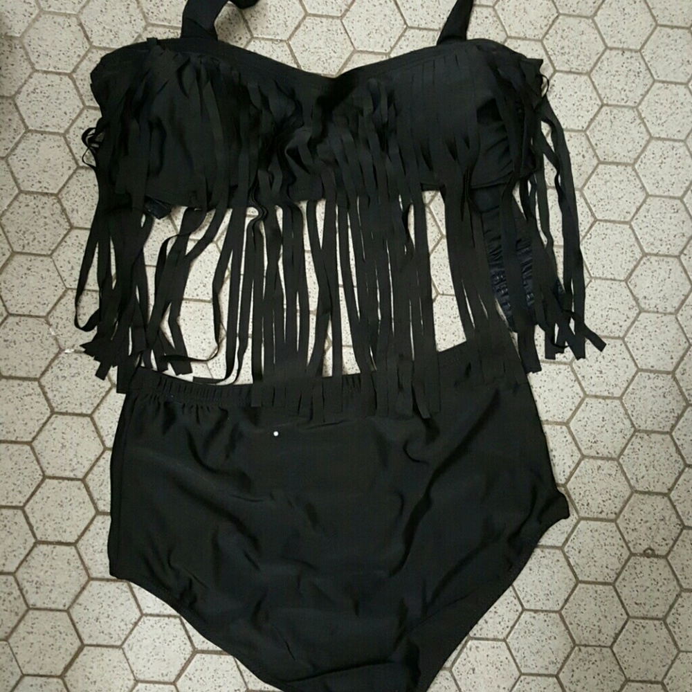 Newest Summer  Plus Size Tassels Bikinis High - Picture 6 of 6