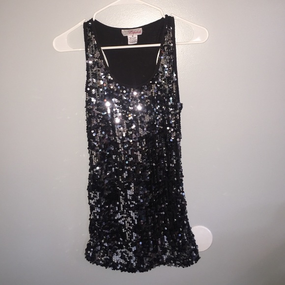 Black Sequin Tank