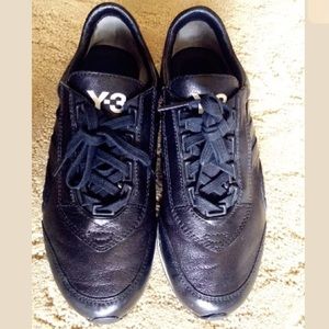 Y-3 Yohji Yamamoto black leather sneakers