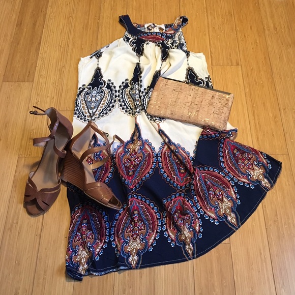 NWT High neck boho dress