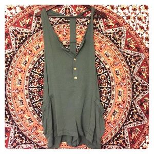 Forest green romper