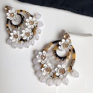 Tortoise shell with flower jcrew earrings