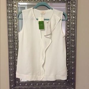 Kate Spade Sleeveless Blouse with Ruffle Detail