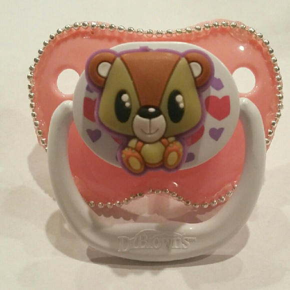 Pink bear pacifier