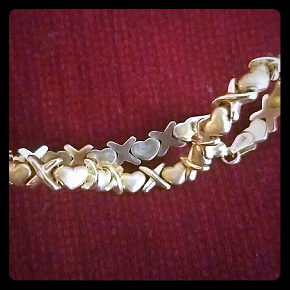 REAL 14 CT Yellow Gold X&O Bracelet