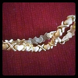 REAL 14 CT Yellow Gold X&O Bracelet