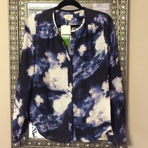 Kate Spade Long-Sleeve Crepe Blouse