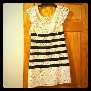 BCBG Renata Beige Lace Dress