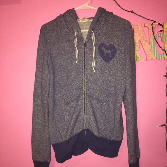 Old School Navy Blue Zip Up