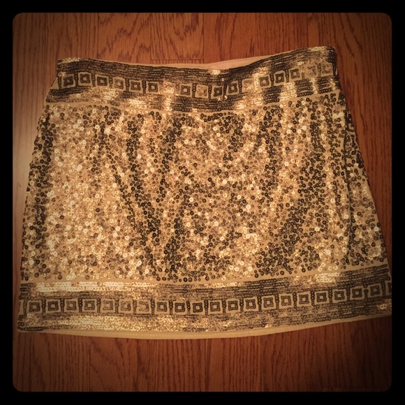 Express bronze sequin skirt size S - Picture 1 of 1