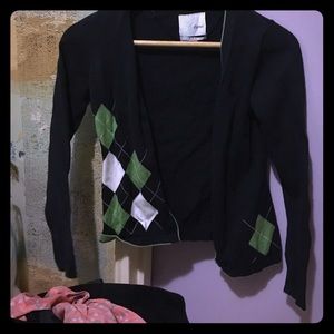 Esprit navy argyle detail v-neck cardigan