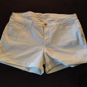 White denim shorts