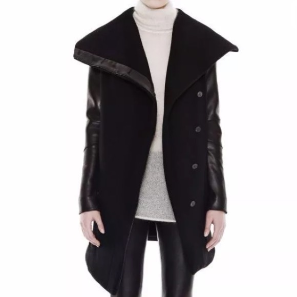 ❌SOLD❌ Helmut Lang Asymmetric Inclusion Coat - Picture 2 of 4