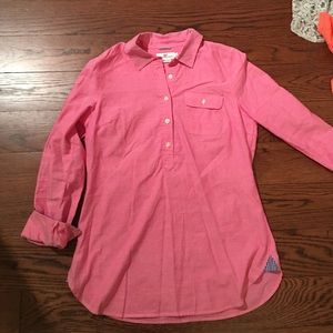 Pink Button Up with Navy Gingham Detailing