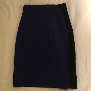 DVF deep blue cotton pencil skirt