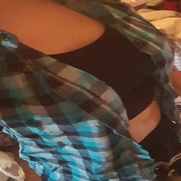Short Sleeved Plaid Snap Up Shirt