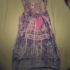 Gray loose fitted multicolored tank