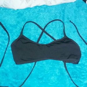 Black cross back bikini top