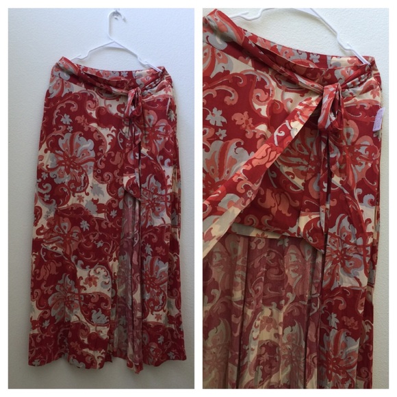 ❤️SOLD❤️ People Maxi Red Rouge Skirt - Picture 3 of 4