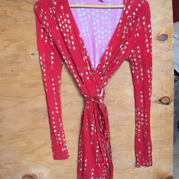 Red festive wrap dress