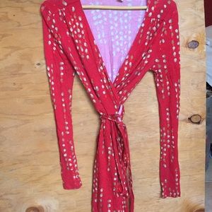 Red festive wrap dress