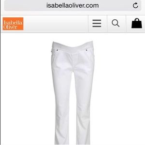 White Bootcut Isabella Oliver Maternity Jeans