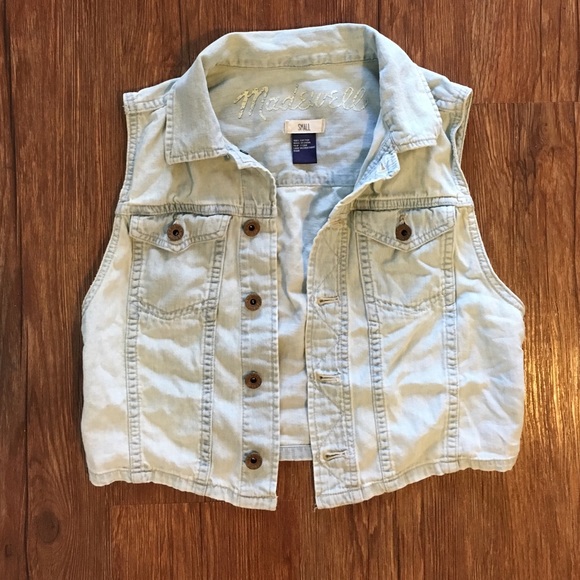 Madewell Longroad Denim Jean Vest Size Small