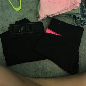 Two pink m leggings